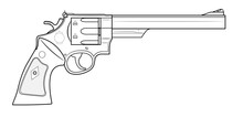 Vector Illustration Of The 44 Magnum Smith & Wesson M29 Revolver On The White Background