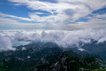 The beautiful natural scenery of Laoshan Mountain in Qingdao