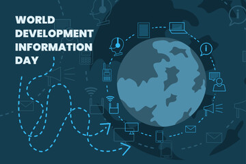 Illustration vector graphic of world development information day. Good for poster or banner. 