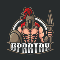 Canvas Print - spartan mascot logo gaming illustration