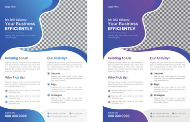  Corporate digital marketing flyer design, A4 size business poster template,  Vector brochure cover.