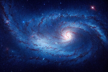  3d illustration of galaxy and cosmos space in bright majestic stars
