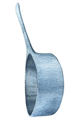 Watercolor pot with a handle png file. Hand drawn kitchen tools. 