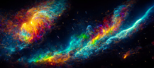 Fototapete - abstract space landscape of the universe with stars and nebulae