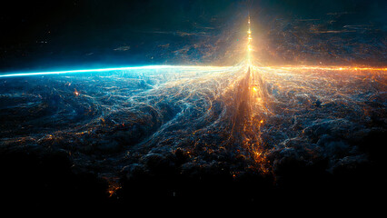 Aufkleber - abstract space landscape of the universe with stars and nebulae