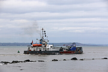 Poster - 	
Dredger working on the River Teign, Teignmouth	