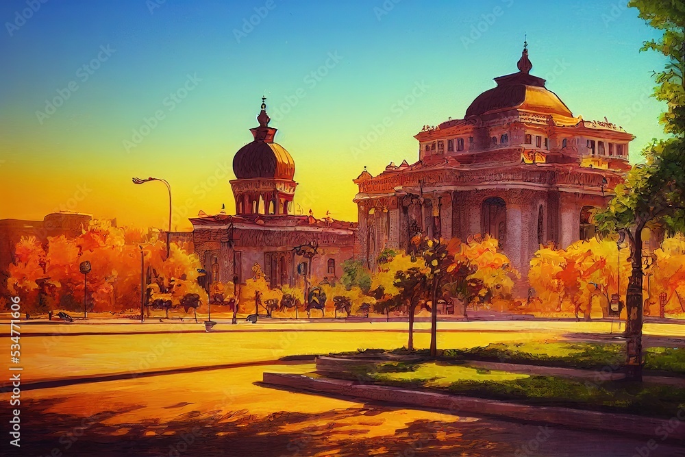 Stock-Illustration „cartoon drawing Bucharest Romania 0 2 The front of ...