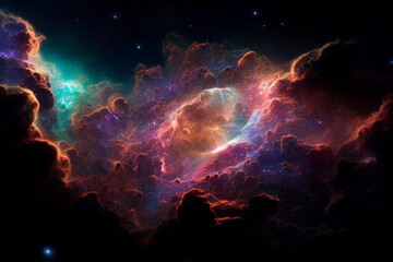 Wall Mural - magnificent cosmic nebula 3d visualization art work awesome abstract background. cosmos stars cluste