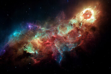 Wall Mural - astonishing cosmic nebula 3d visualization art work spectacular abstract background. cosmos stars cl