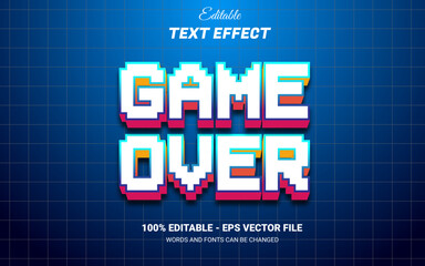 Wall Mural - game over editable 3d text effect template design