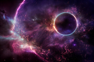 Wall Mural - astonishing cosmic wormhole portal 3d artwork awesome purple abstract background. super massive blac