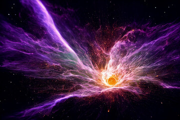 Wall Mural - majestic collapse of star and birth of black hole 3d art work abstract background. grand release of 