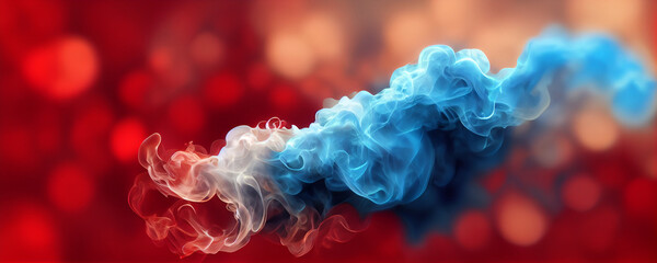 Wall Mural - blue smoke, red cells