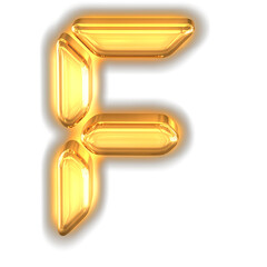 Digital symbol with glow. letter f