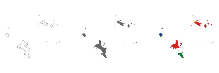 Highly detailed Seychelles map with borders isolated on background