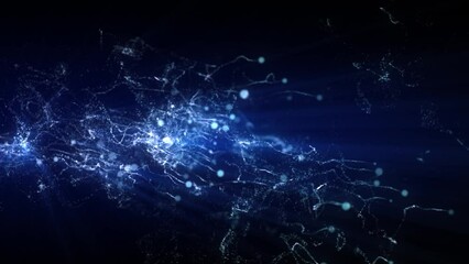 Wall Mural - abstract fantastic background shiny particles dust and energy flow loop