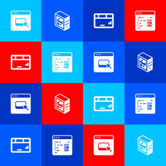 Poster - Set Browser files, Computer, Keyboard and Software icon. Vector