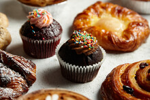 Close Up Of Cupcakes And  Pastries