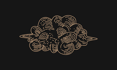 Wall Mural - magic cloud. logo in modern style. vector linear icon. boho design templates. design elements for de