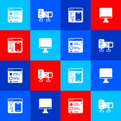 Poster - Set Browser files, Computer monitor screen, Software and icon. Vector