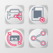 © vector_v - Set line Share, Refund money, file and Car sharing icon. Vector