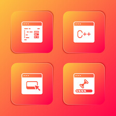 Sticker - Set Software, , Browser files and Loading data window icon. Vector