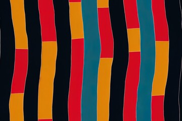 Sticker - Abstract Retro Stripe Patterns with Red and Yellow, blue colors. High quality illustration