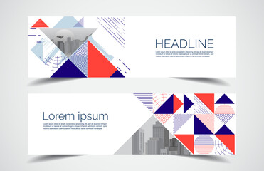 Wall Mural - set of modern design - vector web banners design background or header templates, horizontal advertis