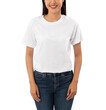 © Touchr - Young woman in white T shirt mockup cutout, Png file.