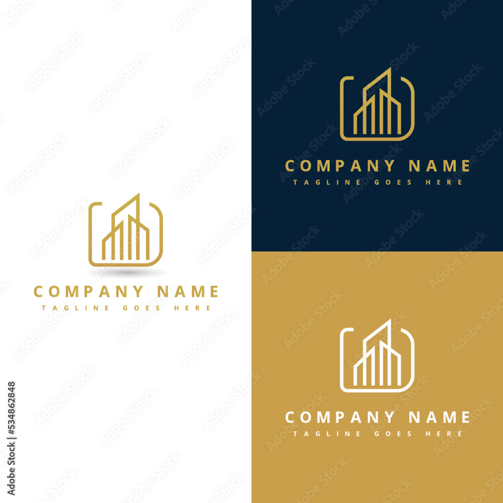Real Estate Logo Skyscraper Business abstract design vector template ...