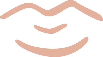Wall Mural - Abstract organic human lips shape illustration. Minimalistic liquid form face mouth, organic or geometric kiss symbol for modern abstract design or trendy fashion pattern