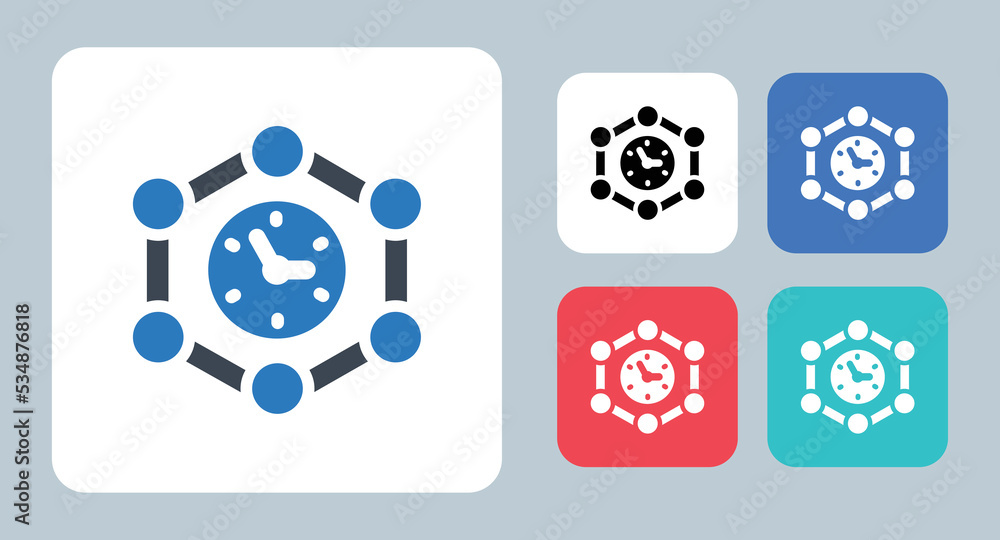 Time process icon - vector illustration . Time, process, workflow, plan, Management, work, working, hour, clock, Timeline, Project, sign, symbol, flat, icons .
