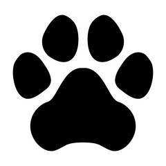 Dog paw. Vector illustration. Isolated black object ob white background.