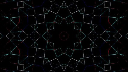 Beautiful abstract kaleidoscope that shines, a radiant light star that regulates the subtle movements	