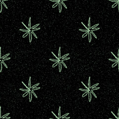 Hand Drawn Snowflakes Christmas Seamless Pattern. Subtle Flying Snow Flakes on chalk snowflakes Background. Authentic chalk handdrawn snow overlay. Bewitching holiday season decoration.