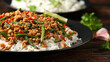 © grinchh - Pork Stir Fry with Green Beans, rice, garlic, chili and ginger. Asian food.