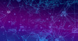 Images of network of connections with icons on blue and pink background