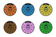 TÜV Plakette als transparentes PNG - realistische HU Plaketten in allen 6 Farben