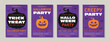 © Karolina Madej - Design of Halloween Party poster with funny pumpkin. Collection of cards. Vector illustration