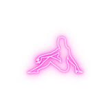 Fototapeta  - silhouette girl dancer neon icon