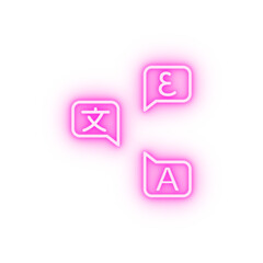 Sticker - Translation words neon icon