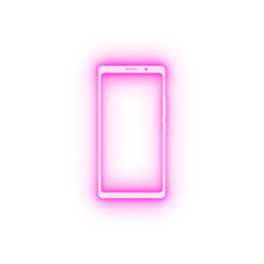 Wall Mural - Realistic modern smartphone isolated neon icon