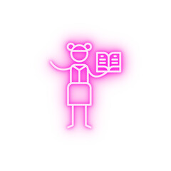 Poster - Menu waitress restaurant neon icon