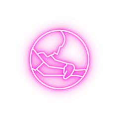 Sticker - Muslim man prayer salah neon icon