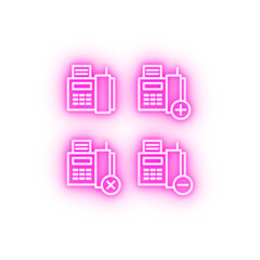 Sticker - set of Fax neon icon