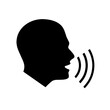 © Agussetiawan99 - Talking icon. Voice control and interaction. Isolated talking head concept on white background. Vector illustration