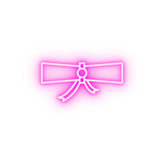 Wall Mural - Scroll paper neon icon