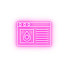 Poster - blood donation site neon icon