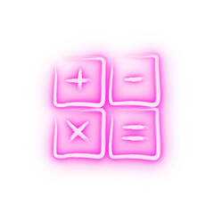 mathematical signs sketch style neon icon