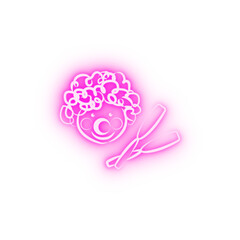 Sticker - clown avatar sketch style neon icon